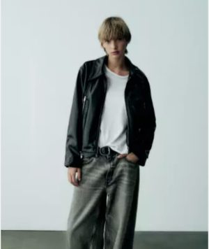 Leather Jacket With Zips T1010